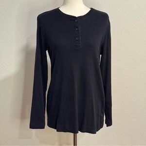 Duluth Trading Company Black Long Sleeve Henley Top Size M